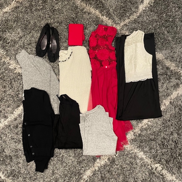 Girls Bundle Size 10-12 Dress Sweaters Cardigan Church Christmas Holidays Fancy - Picture 1 of 7